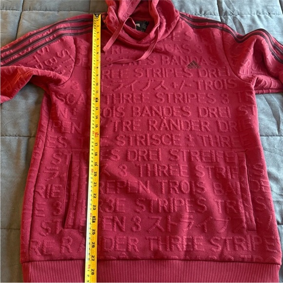 Adidas Maroon Hoodie with Edgy Embossed Design NWOT 🔥 - Picture 4 of 7